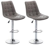 Set 2 Sgabelli 51x60x95/115 cm in Similpelle Marrone