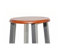 Set 2 Sgabelli da Bar in Acciaio, Sedile MDF Marrone | Con Poggiapiedi Doppio, Altezza 70 cm, Carico Max 110 kg, Facili da Montare