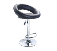 Set 2 Sgabelli, Ecopelle/Acciaio, cm 47x53,5x81/102 h Colore Nero