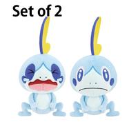 Set 2 Sobble Pokemon Varie Espressioni Peluche Psyduck & Sobble Nuovo con eti...