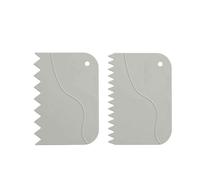 Set 2 Spatole dentellate pettini decorativi in plastica 12x8 cm