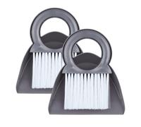 Set 2 Spazzole Raccogli Briciole Paletta Scopetta Casa Campeggio Grigio Bianco