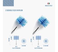 Set 2 Spazzole Ricambio Nylon FLEX Ø80-100-120mm per Stufa Pellet
