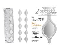 SET 2 SPECCHI 119 cm DA PARETE DECORATIVI SPECCHIO LIBERA INSTALLAZIONE ANTICATO