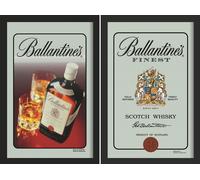 Set: 2 Spiegelbilder Ballantines Whisky Bottiglia Emblema 20x30 CM Murales