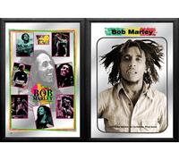 Set: 2 Spiegelbilder Bob Marley Musicista Decorazione Immagine 20x30 CM Murales