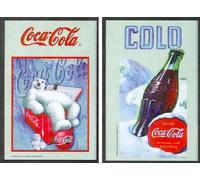 Set: 2 Spiegelbilder Coca-Cola Bottiglia Vintage Eisbär IN Gefrierbox 20x30 CM