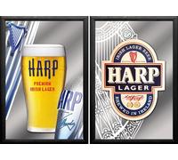 Set: 2 Spiegelbilder Harp Campo Birra 20x30 CM BAR Decorazione Immagini