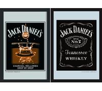 Set: 2 Spiegelbilder Jack Daniel's Whisky Gocce & Emblema 20x30 CM Murales