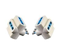 Set 2 spina tripla spina piccola 10A prese bivalenti 10 / 16A bianca 1500W marchio CE
