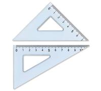Set 2 squadre Arda Uni 12 cm da 45° + 60° in plastica termoresistente 70312SS