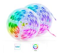 SET 2 STRISCE DA 5 MT 10M LED 5050 RGB 12V IP65 ALIMENTATORE TELECOMANDO Z802