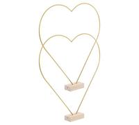 Set 2 Supporti per Ghirlanda in Ferro e Legno da Tavolo | Oro e Argento, Finitura Lucida, per Atelier Creativi, Ufficio, Decorazioni Nuziali Personalizzate