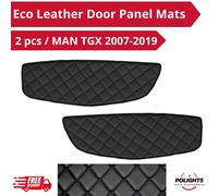 Set 2 tappetini per pannelli porta in ecopelle nera spessore 12 mm per MAN TG...