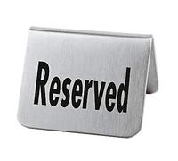 Set 2 Targhette Da Tavola Reserved Inox