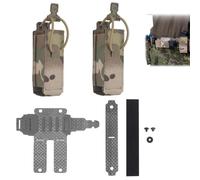 Set 2 Tasche Portacaricatore 9mm con Adattatore MOLLE Orizzontale for Gilet | Design Leggero con Accesso Rapido, Supporto Stabile for Cintura, Airsoft, Allenamento, Outdoor E Attrezzatura