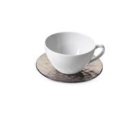 Set 2 Tazze Caffè o Tè in Porcellana + 2 Piattini Colorati, 350ml, Omada Design