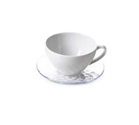 Set 2 Tazze Caffè o Tè in Porcellana + 2 Piattini Colorati, 350ml, Omada Design