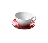 Set 2 Tazze Caffè o Tè in Porcellana + 2 Piattini Colorati, 350ml, Omada Design