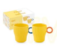 SET 2 TAZZE MUG PORCELLANA GIALLA 330 ml EASY LIFE