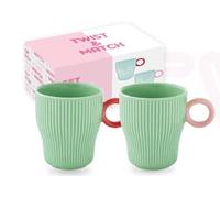 SET 2 TAZZE MUG PORCELLANA VERDE 330 ml EASY LIFE