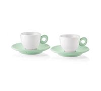 Set 2 tazzine Caffè con piattino Everyday Guzzini 081700243 Porcellana Bianco Verde Malva lavastoviglie