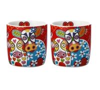SET 2 TAZZINE CAFFE' ESPRESSINI 100ML LOVE HEARTS HAPPY MOO DAY MAXWELL & WILLIAMS