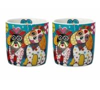 SET 2 TAZZINE CAFFE' ESPRESSINI 100ML LOVE HEARTS OODLES OF LOVE MAXWELL & WILLIAMS