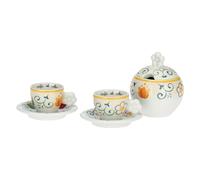 Set 2 tazzine espresso e zuccheriera in porcellana Eolia