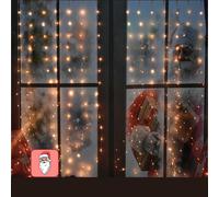 Set 2 Tende 144 LED 50x120cm Bianco Freddo a Batteria IP44 - Nataluna