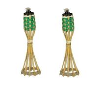 Set 2 Torce Torcia Bamboo Fiaccola Lanterna con Base Giardino Esterno H 35 cm