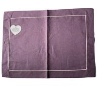 Set 2 Tovagliette Americana Colazione Viola Melanzana 100% Lino Blanc Mariclò