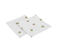 Set 2 tovaglioli Schiaccianoci Natale bianco in cotone