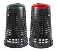 Set 2 Trespoli con Coperchio Anello Fermasacco cestino Bidone da Esterno 100 LT