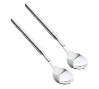 Set 2 utensili da pranzo in acciaio inox per campeggio, viaggi e cucina casalinga, forchette telescopiche, cucchiaio, strumento per barbecue, posate telescopiche in acciaio inox