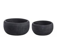 Set 2 Vasi Graffiti Ciotola Nero