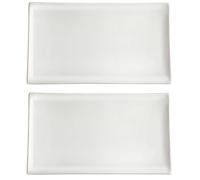 Set 2 Vassoi Rettangolari 34x16x2,4 cm in Porcellana Allluminica Kaleidos Aluxina Bianchi