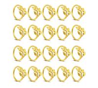 Set 20 anelli tovaglioli oro con decorazione foglia per pranzo per allestimento