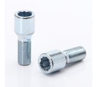 SET 20 BULLONI A STELLA CERCHI corti SILVER 12x1,25 + chiave