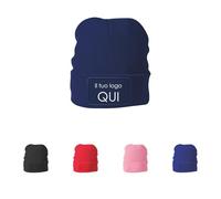 Set 20 Cappello Invernale Personalizzato 100% Acrilico, Made in Italy - Berretto Caldo, Comodo e Personalizzabile con Logo e Scritta - Set Regalo Aziende, Squadre Sportive e Associazioni (Blu, 20)