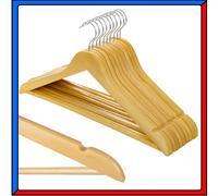 Set 20 Grucce Appendiabiti in Legno per Pantaloni Camicie con Scalanature Spalle