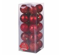 Set 20 palle di Natale assortite Ø 6 cm, lucide, satinate e glitterate, Santa's House