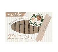 Set 20 Pezzi Mollette Appendiabiti Magic Jumbo Tortora Scatolate