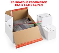 Set 20 pezzi Scatola in cartone bianco ecommerce spedizioni 18,4 x 14,9 x 12,7cm