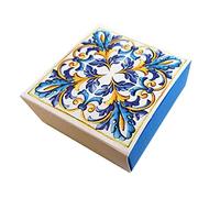 Set 20 scatole portaconfetti degustazione fai da te da assemblare con separatore ideali come bomboniere per festa a Tema varie grafiche (maiolioche amalfi)