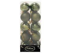 Set 20 Sfere di Natale in Plastica Ø 4Cm - Assortite Lucide e Opache - Vari Colori (Verde Albero)