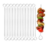 Set 20 Spiedini in Acciaio 20cm, Spiedini per Griglia Kabob con Supporto，Ferri per Spiedini, Per Grigliate, Frutti di Mare, Verdure, Frutta e Snack