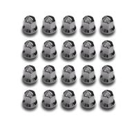 SET 20 x 32 mm DADO RUOTA LUNGO BULLONI TAPPI PLASTICA CROMATA COPERTURE...