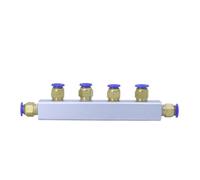 Set 20x20mm Push Fit 8mm 4 Way 7 Port Pneumatic Fitting Manifold Block Splitter