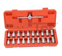 SET 21PZ CHIAVI A BUSSOLA PER TAPPI SCARICO COPPA OLIO UNIVERSALE TOOLTEK